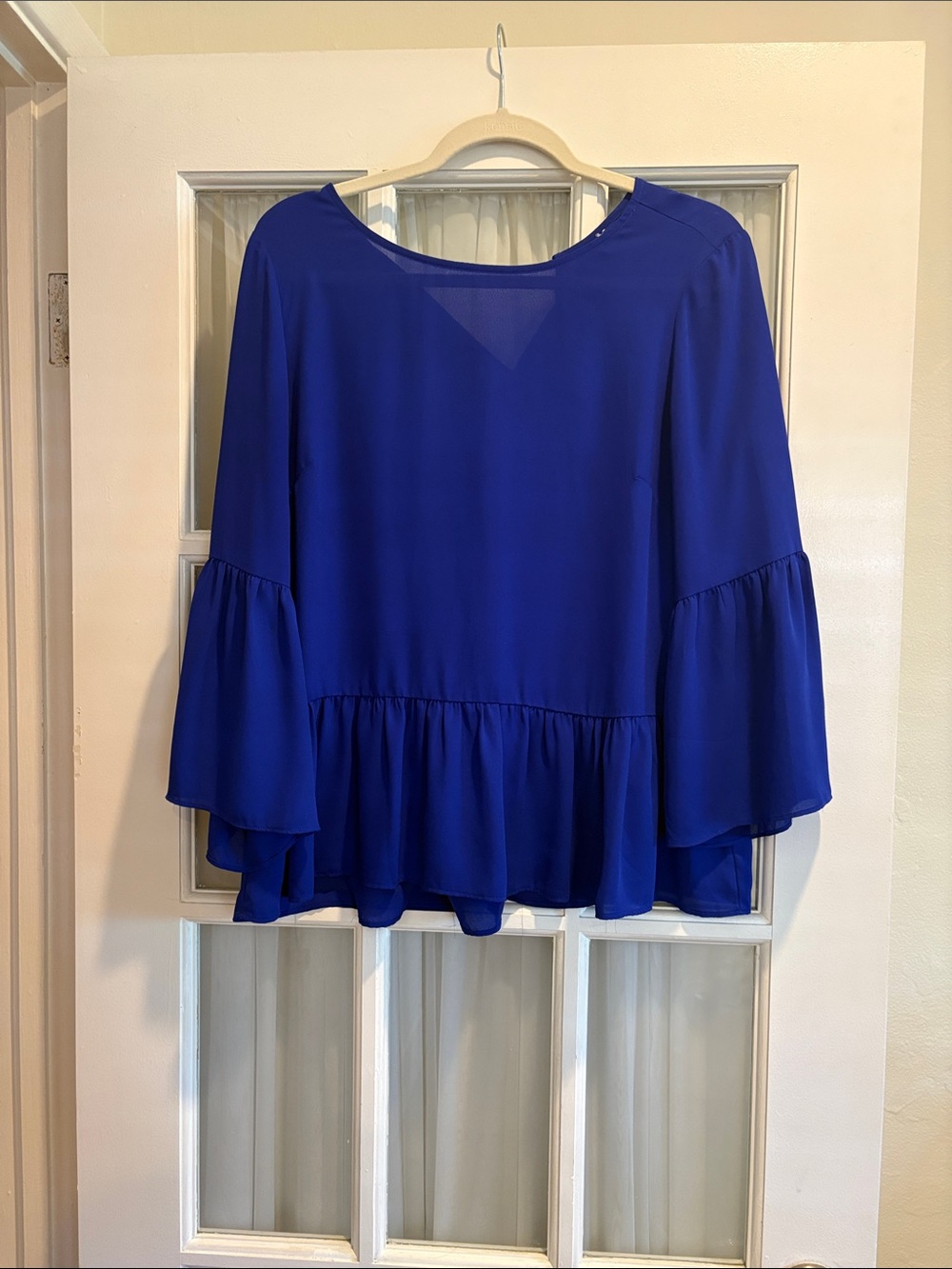 J. Crew Cobalt Blue Ruffle Peplum Blouse